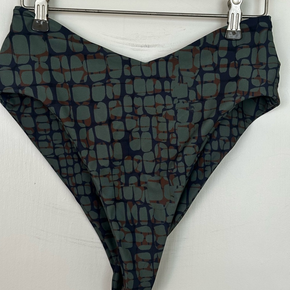 Skatie Alabama Melly Bikini Bottom - Green and Brown